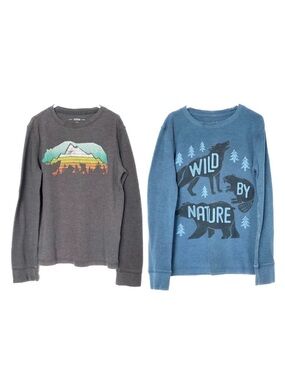 5/$15 ⭐️HPx3⭐️ TWO boys thermal shirts size Small (7) READ